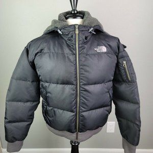 The North Face 550 Goose Down Gotham Bomber Jacket Split Hood Size Medium